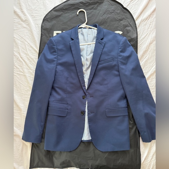 Men’s EXPRESS, fitted, navy BLAZER - Picture 1 of 6